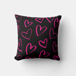 Doodle Hearts Mönster Kudde