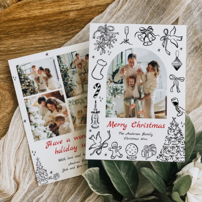 Doodle Helgdag Card-Trendig för julkort (Skapare uppladdad)