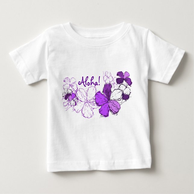 Doodle Hibiscus Hawaiian Aloha Tee (Framsida)