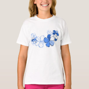 Doodle Hibiscus Hawaiian Blommigt Illustration T-shirt