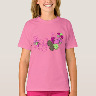Doodle Hibiscus Hawaiian Blommigt Illustration T-shirt
