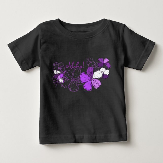 Doodle Hibiscus Infant Creeper T-shirt (Framsida)