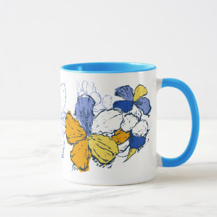 "Doodle Hibiscus" Mugg i Blå