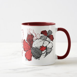 "Doodle Hibiscus" Mugg i rött
