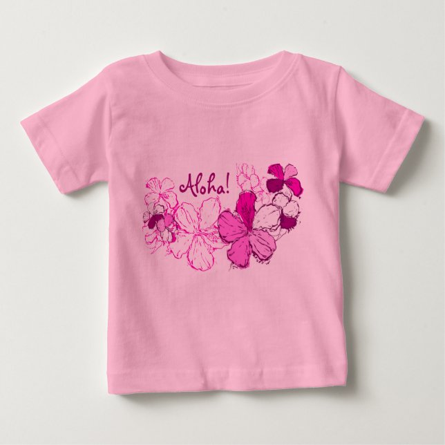 Doodle Hibiscus Småbarn Tee (Framsida)