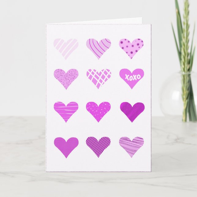 Doodle-hjärtan Helgkort (Framsida)