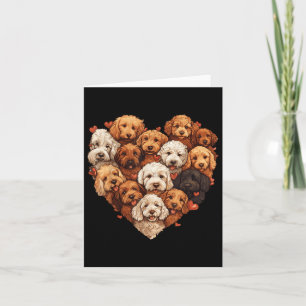 Doodle Hjärtformad Söt Goldendoodle Hundälskare Va Kort