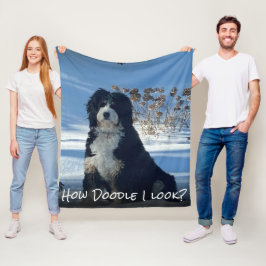 Doodle Hund Älskare Rolig Hemdekor 2 Fleecefilt