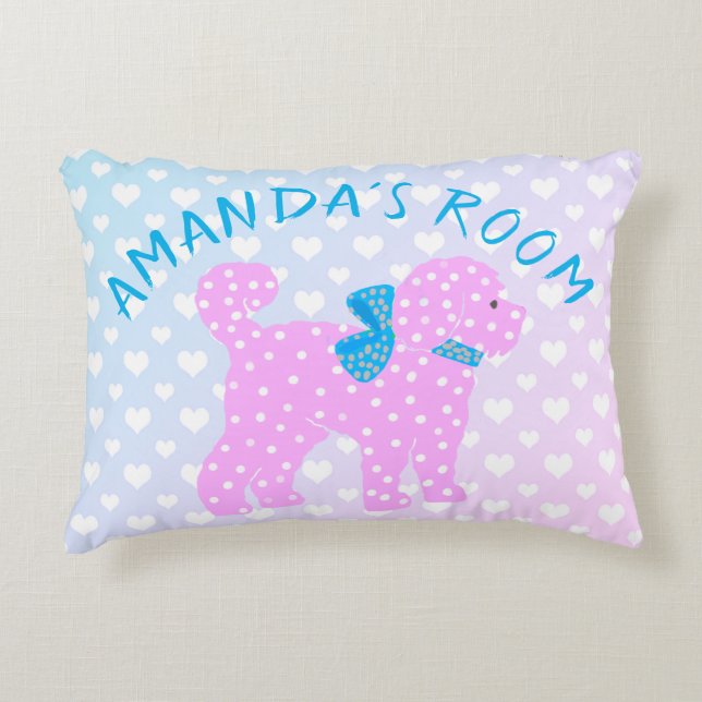 Doodle Hund Baby Young Girl Prydnadskudde (Framsidan)