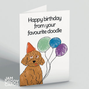 Doodle Hund Birthday Card Kort