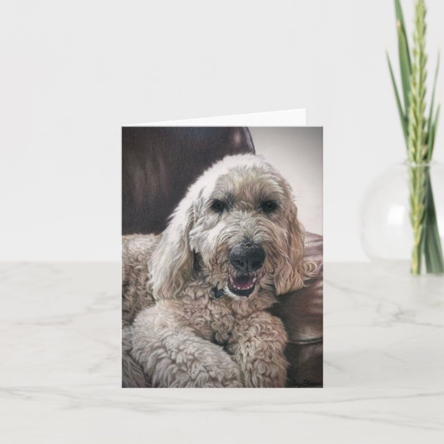 Doodle hund blank notecard tack kort (Framsida)