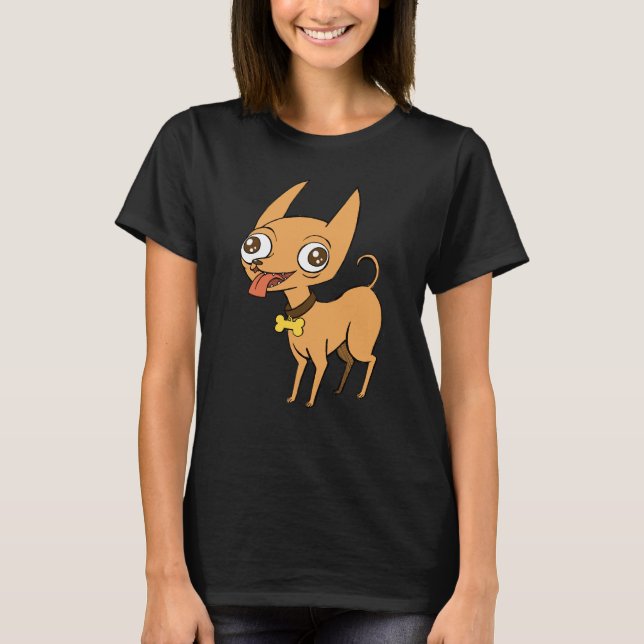 Doodle Hund Brown Chihuahua T Shirt (Framsida)