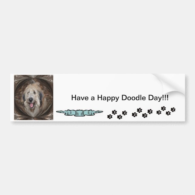 Doodle Hund har en Lycklig-doodeldag Bildekal (Framsidan)