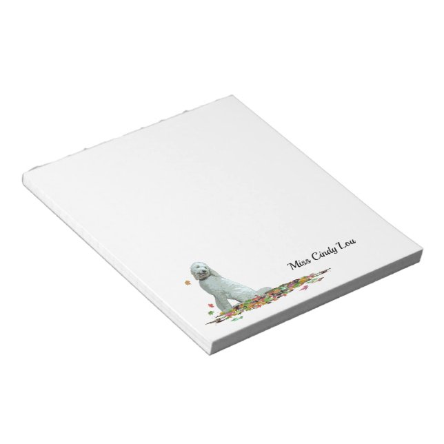 Doodle Hund i Löv Anteckningsblocket Anteckningsblock (Vinklad)