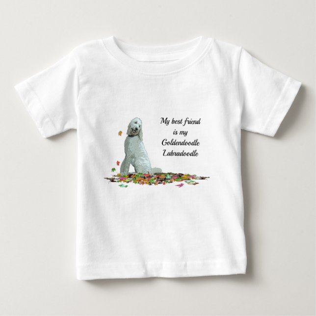 Doodle Hund in Löv Baby T-Shirt (Framsida)