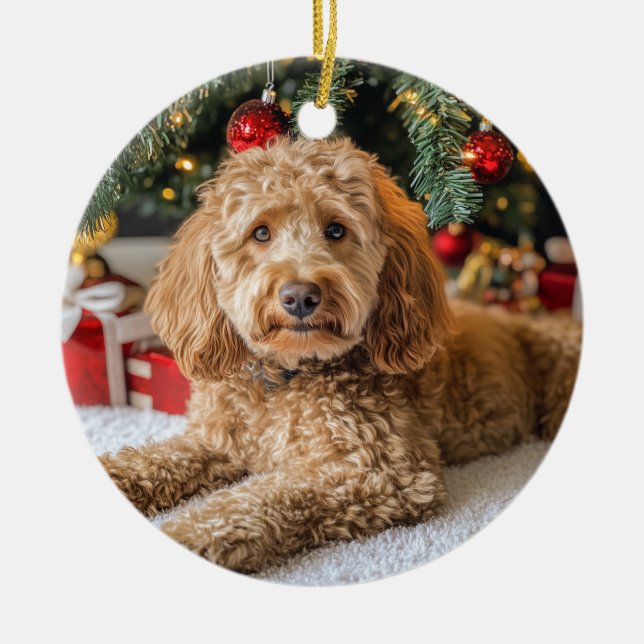 Doodle Hund jul Julgransprydnad Keramik (Framsidan)