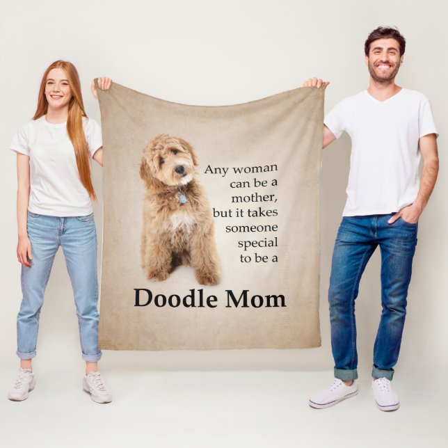 Doodle Hund Mamma Fleecefilt (På plats)