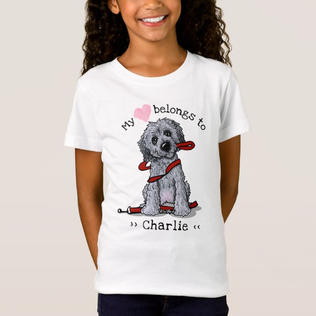 Doodle Hund mitt hjärta Tillhör T-Shirt (Framsida)