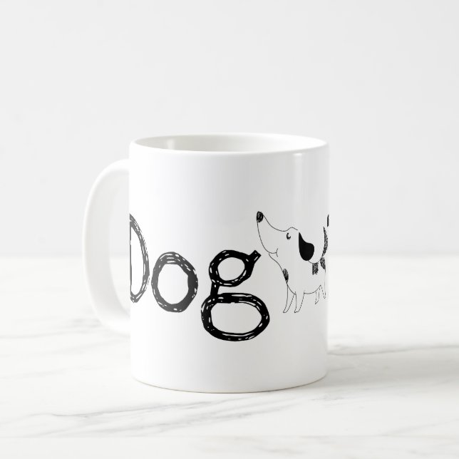Doodle Hund Pappa Kaffemugg (Framsida vänster)