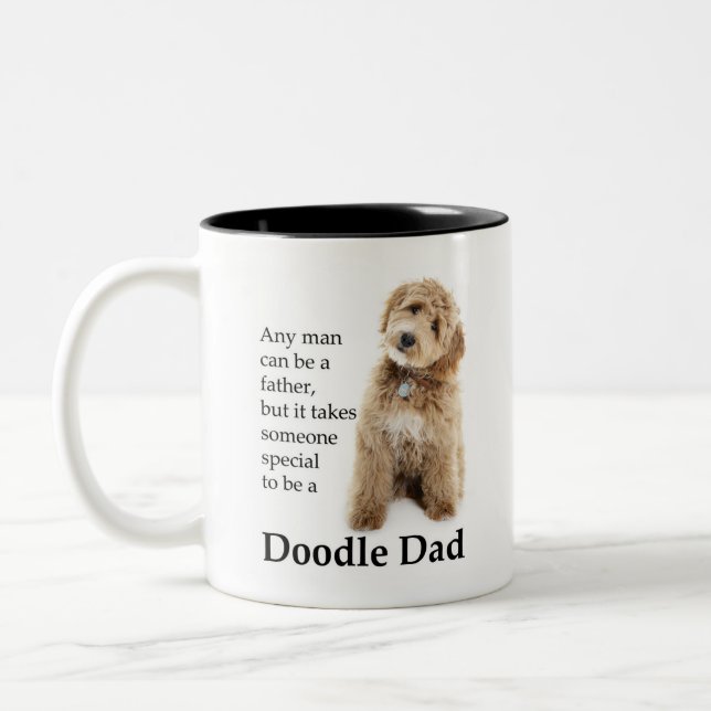 Doodle Hund Pappa Två-Tonad Mugg (Vänster)