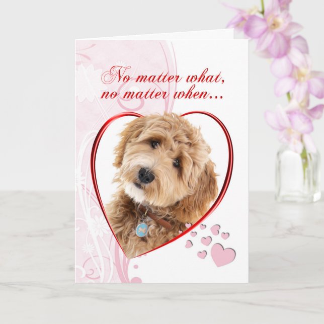 Doodle Hund Valentine Kort (Orkide)