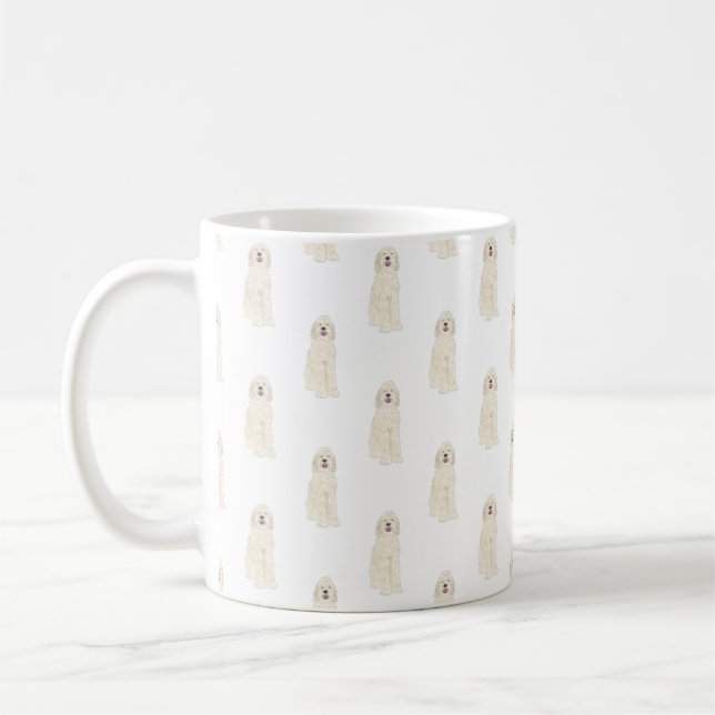 Doodle III (Cream White) Kaffe Mugg (Vänster)