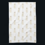 Doodle III (Cream White) Kökshandduk<br><div class="desc">En vackert utförlig vattenfärgsillustration av en vit grädddodle-hund som är inställd på fuktrader. Den här utformningen räcker för att stå ensam biet, men kan också som neutralt! För de sötaste gåvorna lägger du till fler matchande artiklar från samlingen! Om du vill se mer arbete och lära dig mer om den...</div>