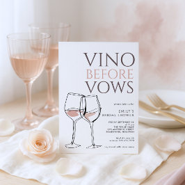 Doodle Illustration Vino Before Vows Bridal Shower Inbjudningar