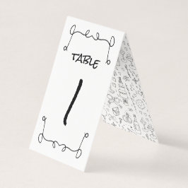 Doodle Illustrations Bröllop i Black and White Kort