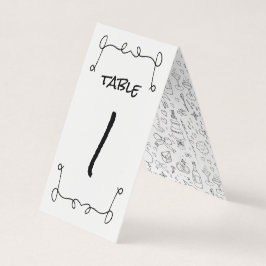 Doodle Illustrations Bröllop i Black and White Kort
