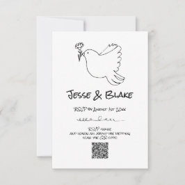 Doodle Illustrations Bröllop i Black and White OSA Kort