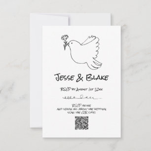 Doodle Illustrations Bröllop i Black and White OSA Kort