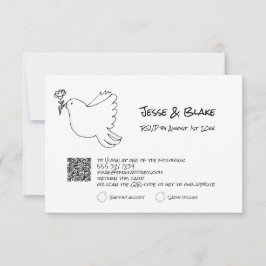 Doodle Illustrations Bröllop i Black and White OSA Kort