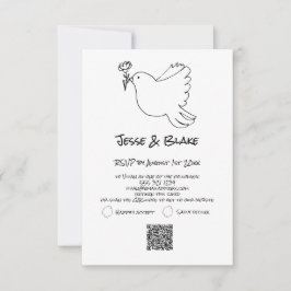 Doodle Illustrations Bröllop i Black and White OSA Kort