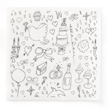 Doodle Illustrations Bröllop i Black and White