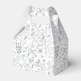 Doodle Illustrations Bröllop i Black and White Presentaskar