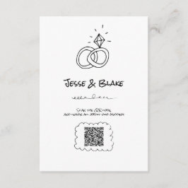 Doodle Illustrations Bröllop i Black and White Tilläggskort