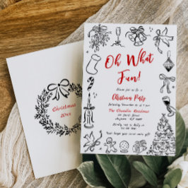 Doodle-inbjudan till julfest Quirky Helgdag Inbjudningar