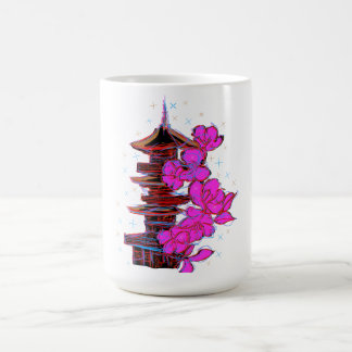 Doodle japonés: La belleza serena de una pagoda Kaffemugg