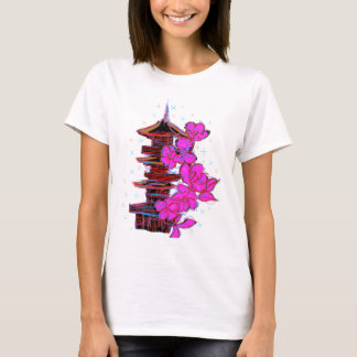 Doodle japonés: La belleza serena de una pagoda T Shirt