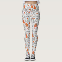 Doodle jul orange grå mönster