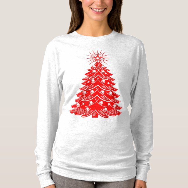 Doodle Julgran T Shirt (Framsida)