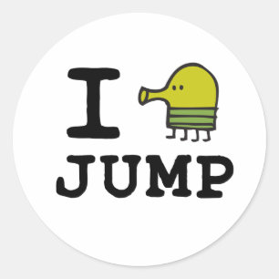 Doodle Jump Classic Round Sticker Runt Klistermärke