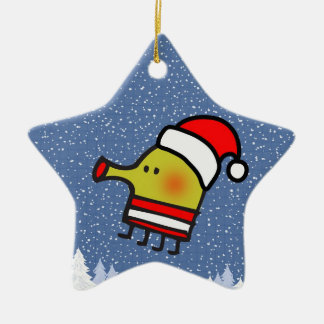 Doodle Jump jul Star Ceramic Ornament