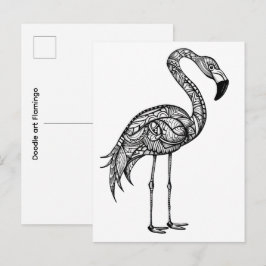 Doodle konst Flamingo Vykort