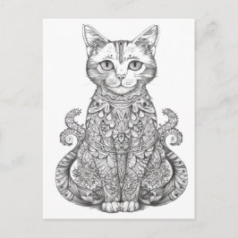 Doodle konst söt katt vykort