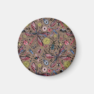 Doodle kryp på mocha brun magnet