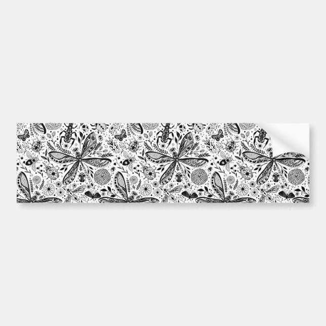 Doodle kryp på mörk blått bildekal (Framsidan)