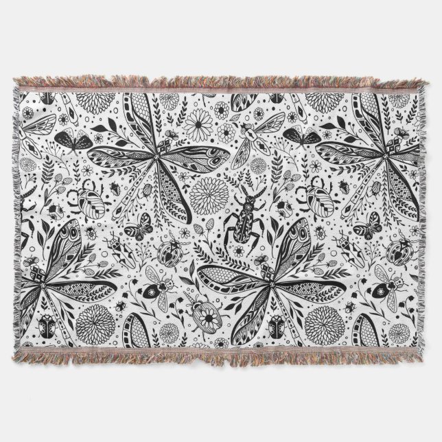 Doodle kryp på mörk blått filt (Framsidan)