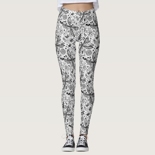Doodle kryp på mörk blått leggings (Framsida)